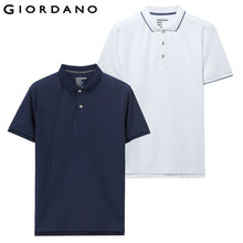 Load image into Gallery viewer, Giordano Men Polo Shirt 2-Pack Pique Slim Mens Polos Button Placket Short Sleeve Polo Shirt Homme De Marque Solid Summer