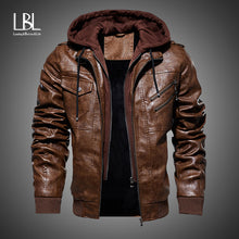 Load image into Gallery viewer, Mens Leather Jackets 2019 Winter New Casual Motorcycle PU Jacket Biker Leather Coats European Windbreaker Genuine Leather Jacket