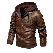 Load image into Gallery viewer, Mens Leather Jackets 2019 Winter New Casual Motorcycle PU Jacket Biker Leather Coats European Windbreaker Genuine Leather Jacket