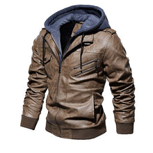 Load image into Gallery viewer, Mens Leather Jackets 2019 Winter New Casual Motorcycle PU Jacket Biker Leather Coats European Windbreaker Genuine Leather Jacket