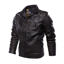 Load image into Gallery viewer, Mens Leather Jackets 2019 Winter New Casual Motorcycle PU Jacket Biker Leather Coats European Windbreaker Genuine Leather Jacket