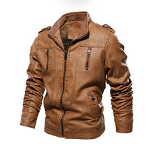 Load image into Gallery viewer, Mens Leather Jackets 2019 Winter New Casual Motorcycle PU Jacket Biker Leather Coats European Windbreaker Genuine Leather Jacket