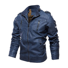 Load image into Gallery viewer, Mens Leather Jackets 2019 Winter New Casual Motorcycle PU Jacket Biker Leather Coats European Windbreaker Genuine Leather Jacket
