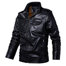 Load image into Gallery viewer, Mens Leather Jackets 2019 Winter New Casual Motorcycle PU Jacket Biker Leather Coats European Windbreaker Genuine Leather Jacket