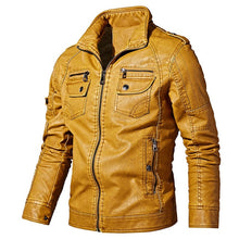 Load image into Gallery viewer, Mens Leather Jackets 2019 Winter New Casual Motorcycle PU Jacket Biker Leather Coats European Windbreaker Genuine Leather Jacket