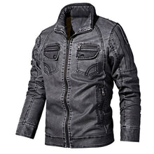 Load image into Gallery viewer, Mens Leather Jackets 2019 Winter New Casual Motorcycle PU Jacket Biker Leather Coats European Windbreaker Genuine Leather Jacket