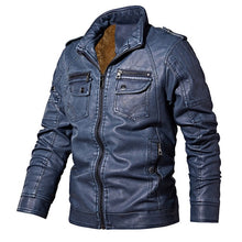 Load image into Gallery viewer, Mens Leather Jackets 2019 Winter New Casual Motorcycle PU Jacket Biker Leather Coats European Windbreaker Genuine Leather Jacket