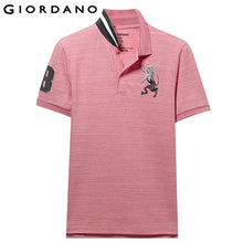 Load image into Gallery viewer, Giordano Men Polo Shirt Men Embroidered 3D Lion Multi Color Polo Men Embroidery Contrast Color Polo Fashion Camisa Polo