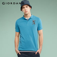 Load image into Gallery viewer, Giordano Men Polo Shirt Men Embroidered 3D Lion Multi Color Polo Men Embroidery Contrast Color Polo Fashion Camisa Polo